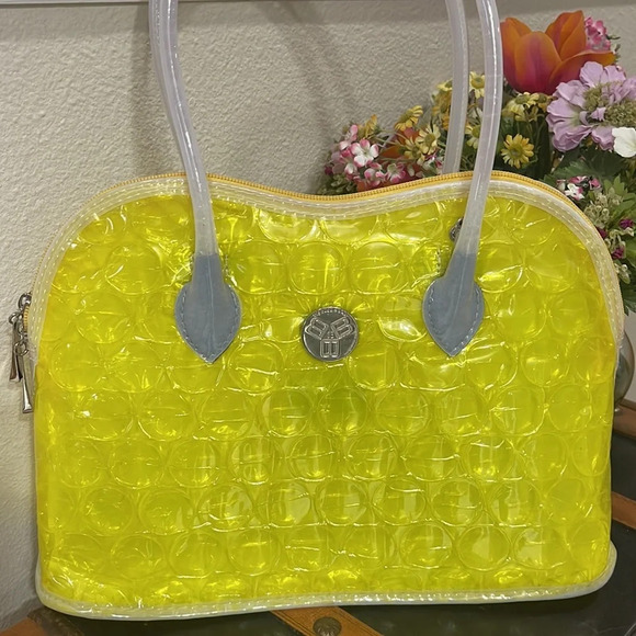 Big Bubble Bag BBB Made in Italy Yellow Bubble Wrap Handbag Y2K Eco friendly - Picture 1 of 17